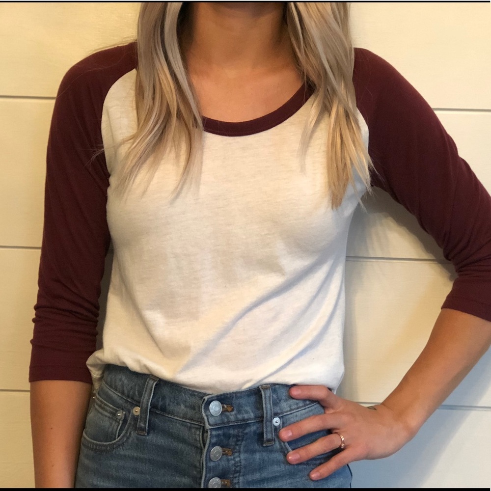 Maroon Baseball Tee
